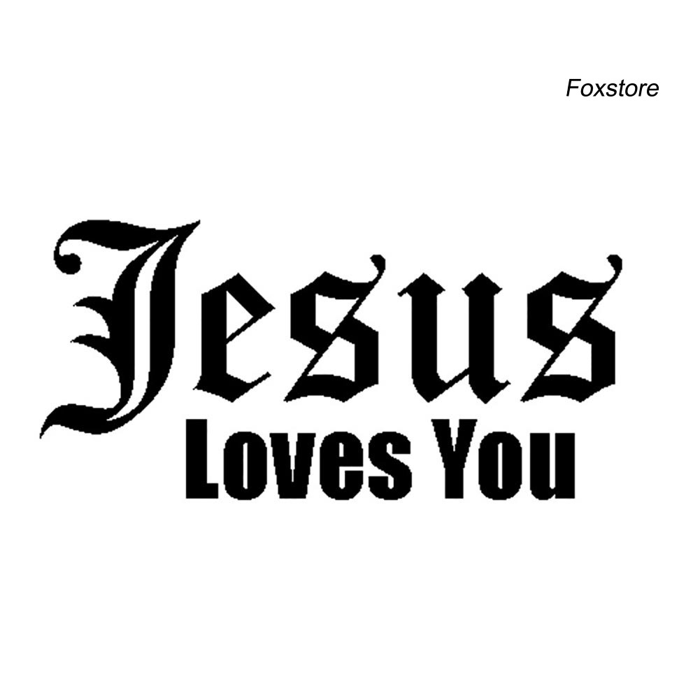 Đề can dán trang trí xe ô tô hình chữ Jesus Love You