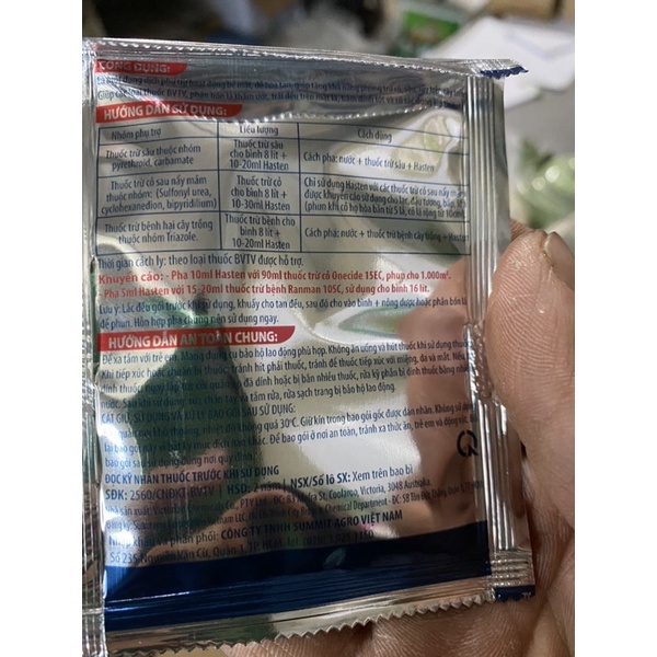 Chất bám dính phụ trợ Hasten 70.4SL gói 10ml