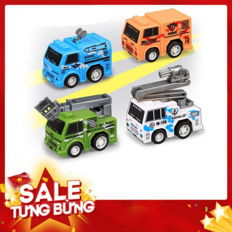 Bộ xe ô tô đồ chơi mini cho bé có dây cót chạy nhỏ nhắn xinh xắn tổng hợp rất nhiều loại xe khác nhau