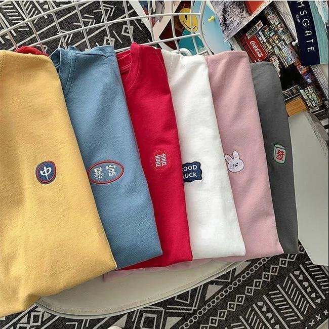 Áo thun COZOKC tay ngắn dáng rộng phong cách Hàn Quốc thời trang trẻ trung