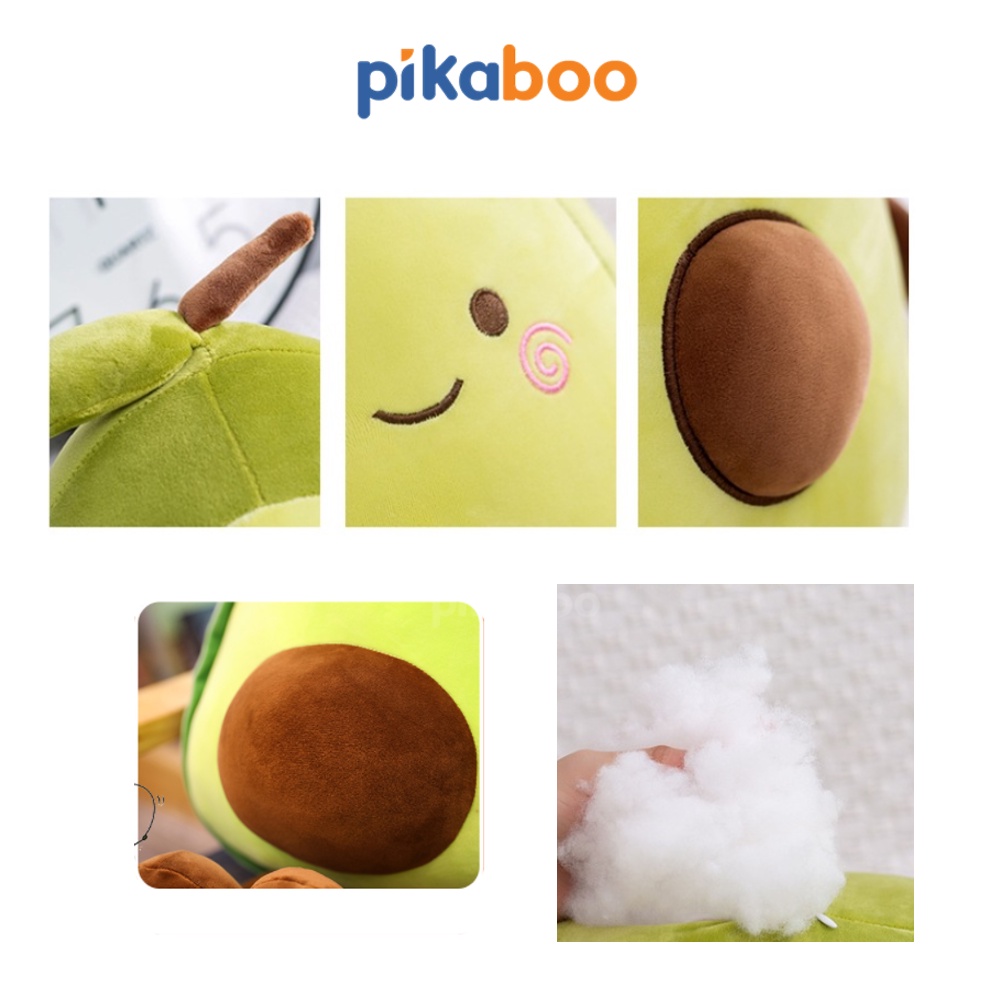(Summer Sale 50%) Gấu bông quả quả bơ cao cấp Pikaboo, vải cotton nhung lông mềm mịn co dãn, bông 3D tinh khiết an toàn