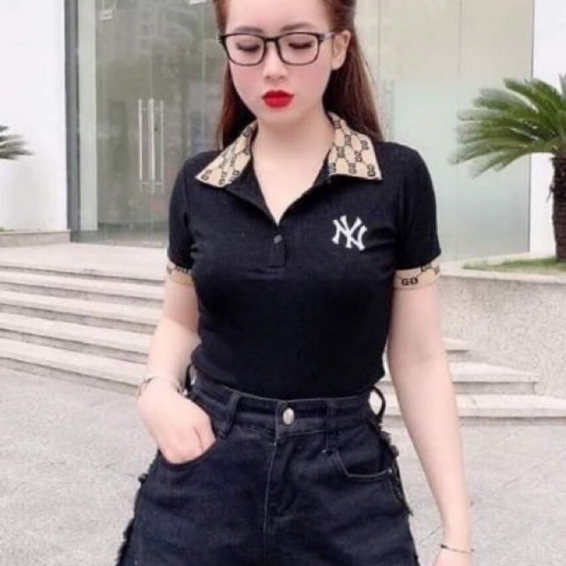 Áo phông nữ cổ đức chất đẹp ,Áo thun cổ bẻ 💗 áo thun cổ trụ chất vải borip đẹp