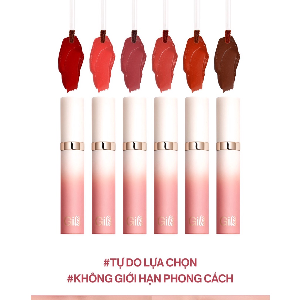 Son Kem Lì, Mịn Mượt Lâu Trôi Hàn Quốc Gilaa Long Wear Lip Cream - Rich Rosie Collecti