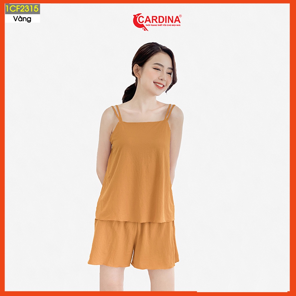 Đồ bộ nữ CARDINA chất cotton Nhật cao cấp quần đùi áo hai dây mềm mại mang đến vẻ đẹp nữ tính cho phái đẹp 1CF23.