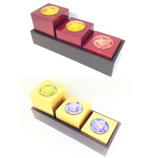 Set 3 chân nến vuông sơn mài sang trọng độc đáo