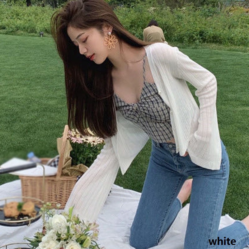 Women's Trumpet Sleeve Knit Cardigan Sunscreen Shirt