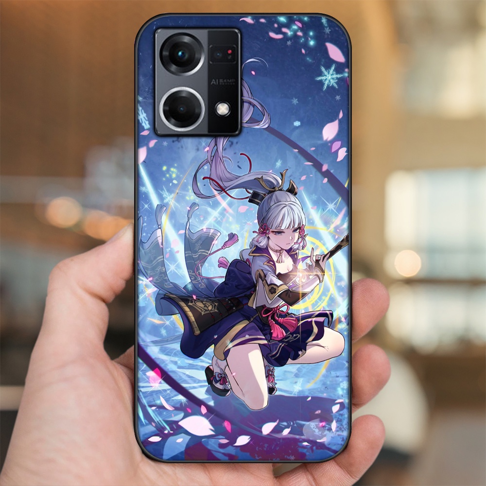 Ốp lưng Oppo Reno 8 4G viền đen in hình Ayaka Genshin Impact