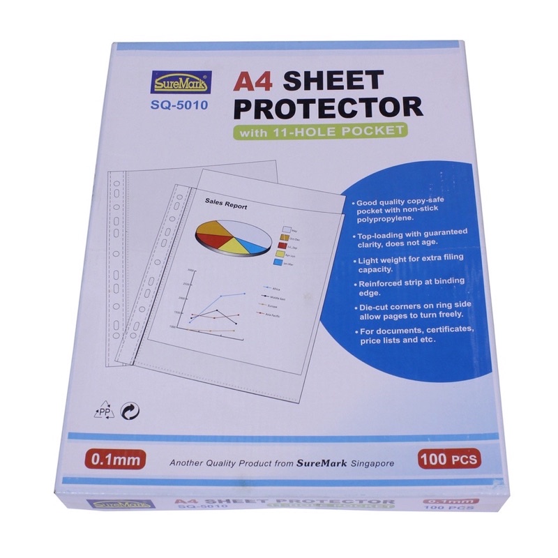 Bìa lỗ Suremark SQ-5010 A Sheet Protector độ dày 0.1mm