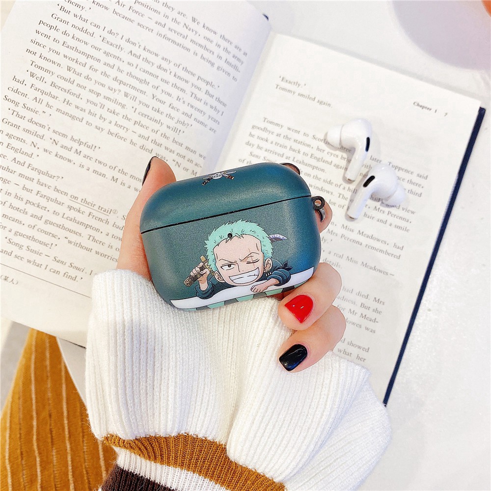 Vỏ Bảo Vệ Hộp Sạc Tai Nghe Airpods Pro/ 3 Bằng Silicon Họa Tiết Hoạt Hình One Piece Luffy Zoro Dễ Thương
