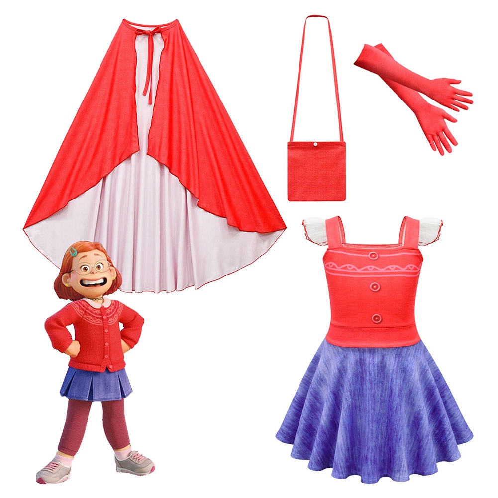 Bộ Trang Phục Hóa Trang Gấu Trúc Đỏ Gồm Áo Choàng Và Găng Tay Dành Cho Bé Gái