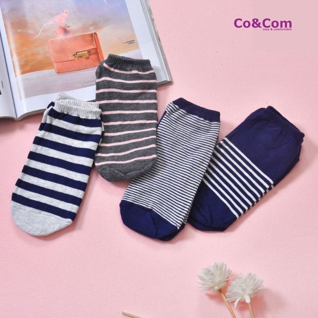 Tất Nữ Ngắn Cổ PKTN1500 Co&amp;Com Vớ Nữ Cotton Ôm Chân, Chống Hôi Chân Kháng Khuẩn Khử Mùi