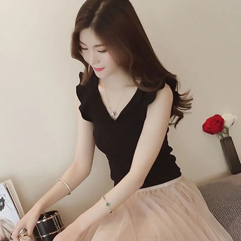 Áo Dệt Kim Không Tay Dáng Ôm Phong Cách Hàn Quốc Mới Cho Nữ