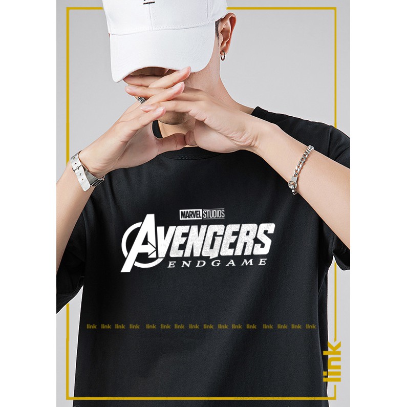 Áo thun nam tay lỡ AVENGERS ENDGAME logo trước ngực đủ màu sắc nét