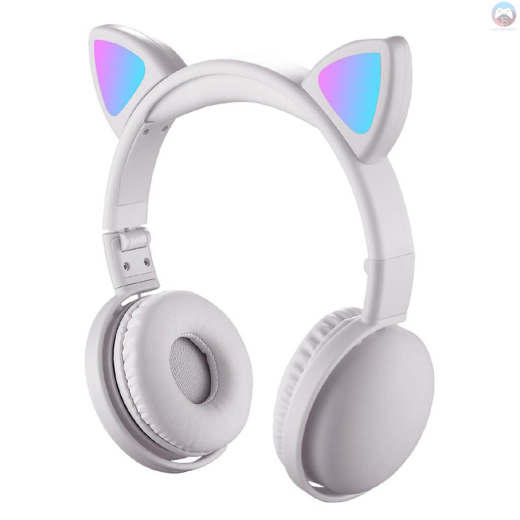 Tai Nghe Chụp Tai Elec Led Kết Nối Bluetooth 5.0 Hình Tai Mèo Có Mic Và Phụ Kiện