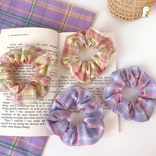 [Hàng có sẵn] Scrunchies Thun cột tóc vải dệt sọc caro