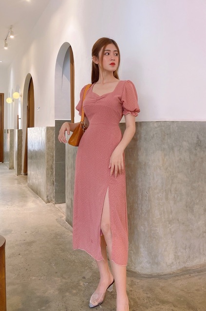 ĐẦM TAY BỒNG CHẤM BI HỒNG NHÍU NGỰC