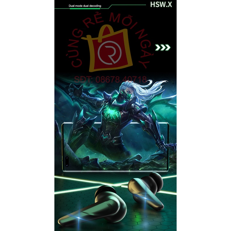 Tai nghe gaming bluetooth 5.0 không dây G11 âm trầm kèm chế độ kép nhạc game