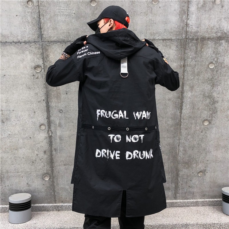 Áo Khoác Mỏng Nhẹ Sơ Mi Nam Dáng Dài Mũ Trùm Đầu Kiểu Hầm Hố Phối Chữ Cá Tính SOMI NAM 9000019 | BigBuy360 - bigbuy360.vn