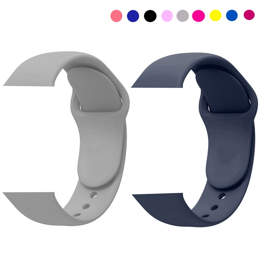 Dây Đeo Cao Su Silicone Mềm Cho Đồng Hồ Thông Minh Apple Watch Series SE 7 6 5 4 3 2 1 Band 38mm 40mm 41mm 42mm 44mm 45mm