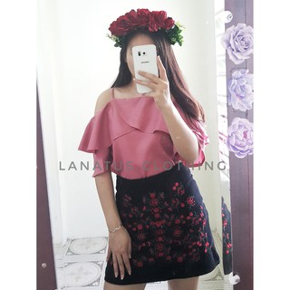 [CÓ ẢNH THẬT] Áo 2 dây trễ vai đắp ngực