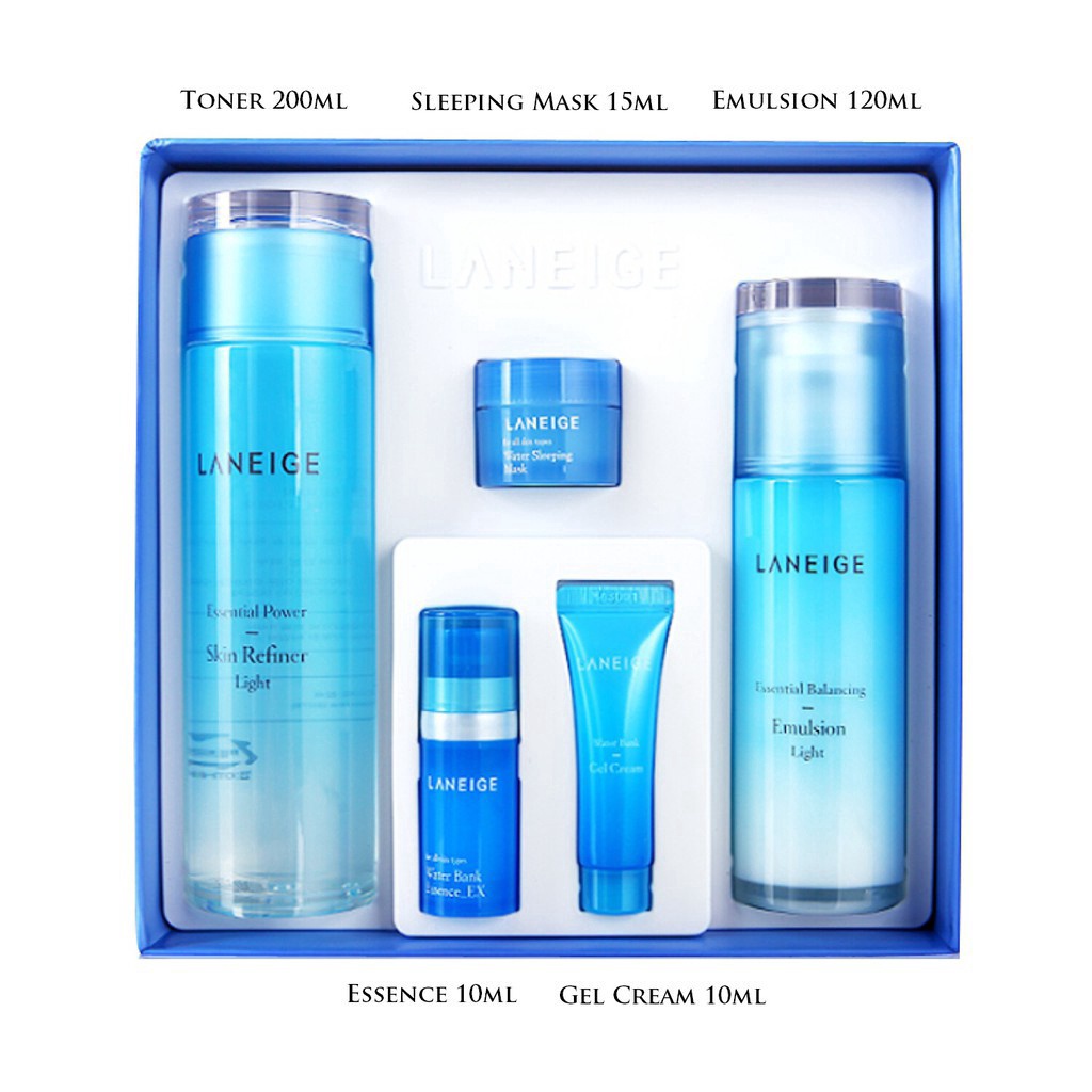 Set kem dưỡng ẩm/ làm sáng Laneige 5 trong 1 chăm sóc da