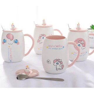 Cốc sứ, ly sứ cao cấp 450ml gồm nắp kỳ lân sứ và muỗng phù hợp văn phòng, quà tặng