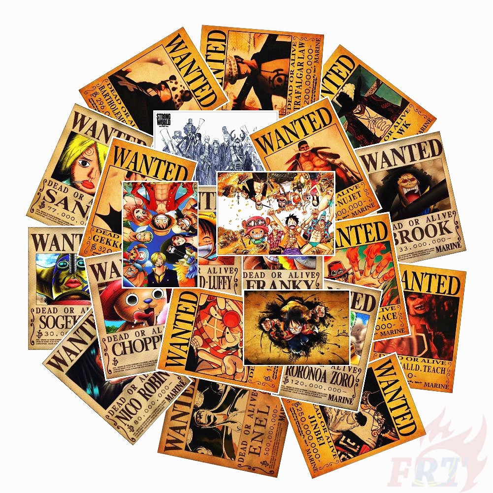 Set 25 Sticker Dán Hình Các Nhân Vật Trong Phim Hoạt Hình One Piece