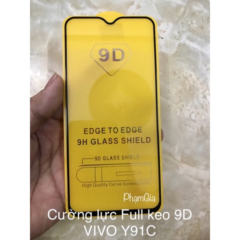 Kính cường lực Vivo Y91C full keo 9D/ Cường lực nano