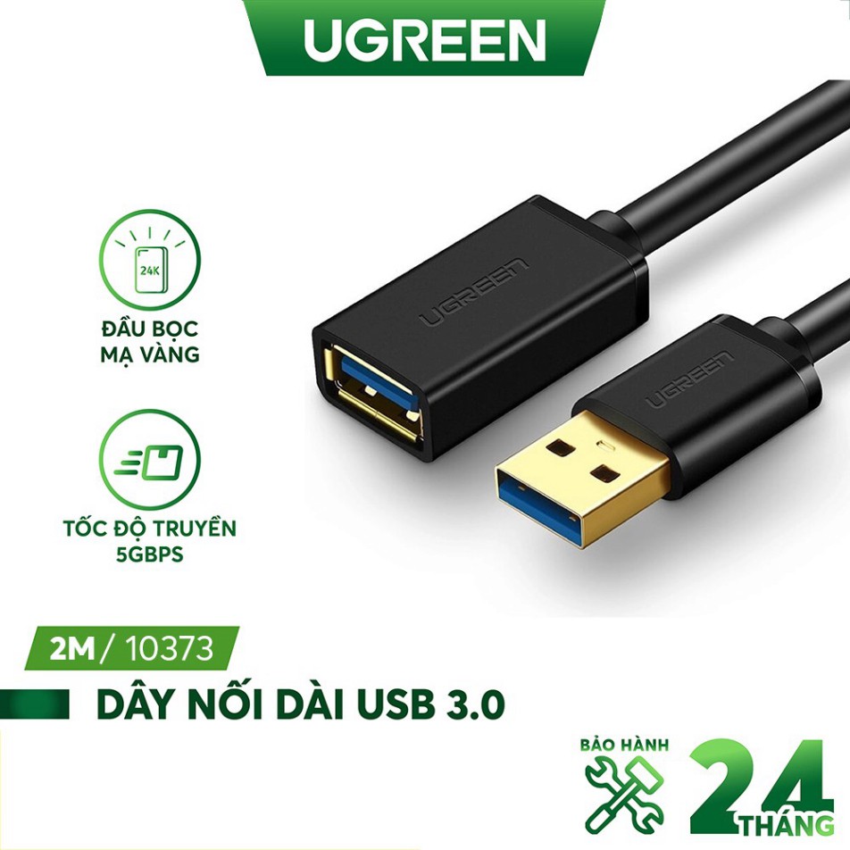 HOT- Dây nối dài USB 3.0 mạ vàng, dài từ 1-3m UGREEN US129 hỗ trợ tốc độ tải lên đến 5Gbps