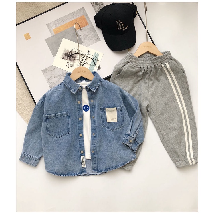 Áo khoác jean tay dài thời trang xuân thu 2023 cho bé trai