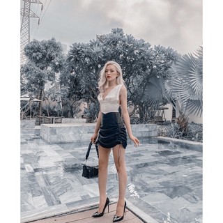 váy lụa rút hình thật 100%