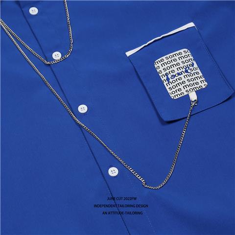 Áo Sơ Mi Tay Dài Dáng Rộng Phối Dây Xích Thời Trang Xuân Thu Cao Cấp Cho Nam Và Nữ