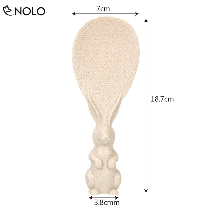 Muỗng Múc Xới Cơm Có Đế Đứng Hình Chú Thỏ Chất Liệu Nhựa Lúa Mì Thiên Nhiên An Toàn