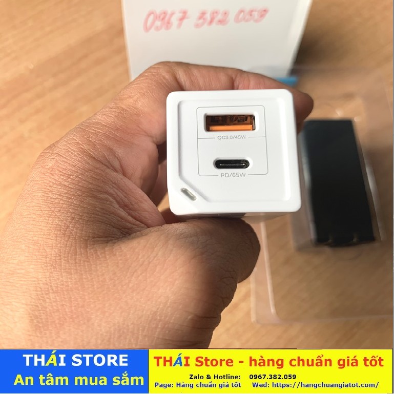 Củ sạc SIÊU nhanh Quick Charge 3.0 Chính hãng Remax, RP-U73, công suất 65W - 01 cổng ra USB, 01 Cổng type C (mã SA22)