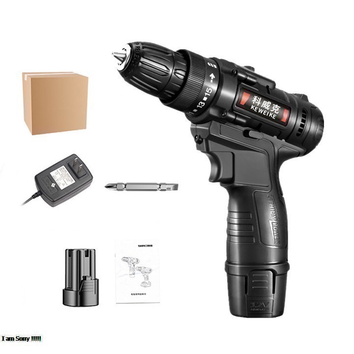 KHOAN TAY BẮT VÍT ĐA NĂNG DÙNG PIN 12V KEWEIWE 2 TỐC ĐỘ