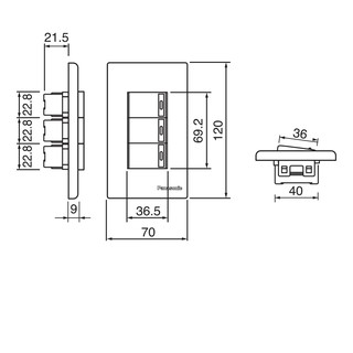 Hạt Công Tắc 1 Chiều Refina Panasonic (hạt nhỏ) WEV-5531