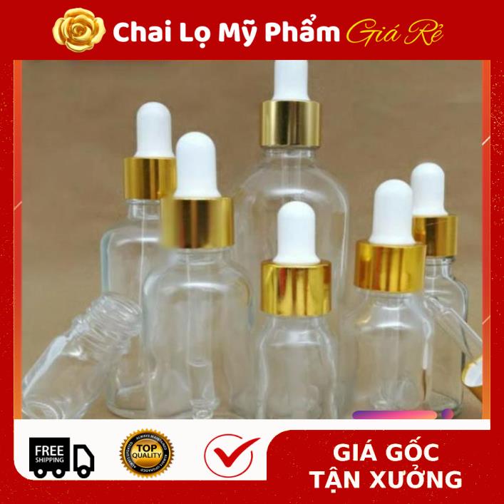 Lọ Chiết Serum ❤ RẺ VÔ ĐỊCH ❤ [50ml,100ml] Lọ đựng tinh dầu bóp giọt khoen vàng rỗng chiết mỹ phẩm , phụ kiện du lịch