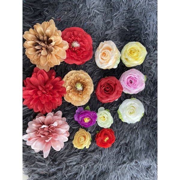 Đầu bông hoa trang trí oản lễ, hoa decor chụp ảnh