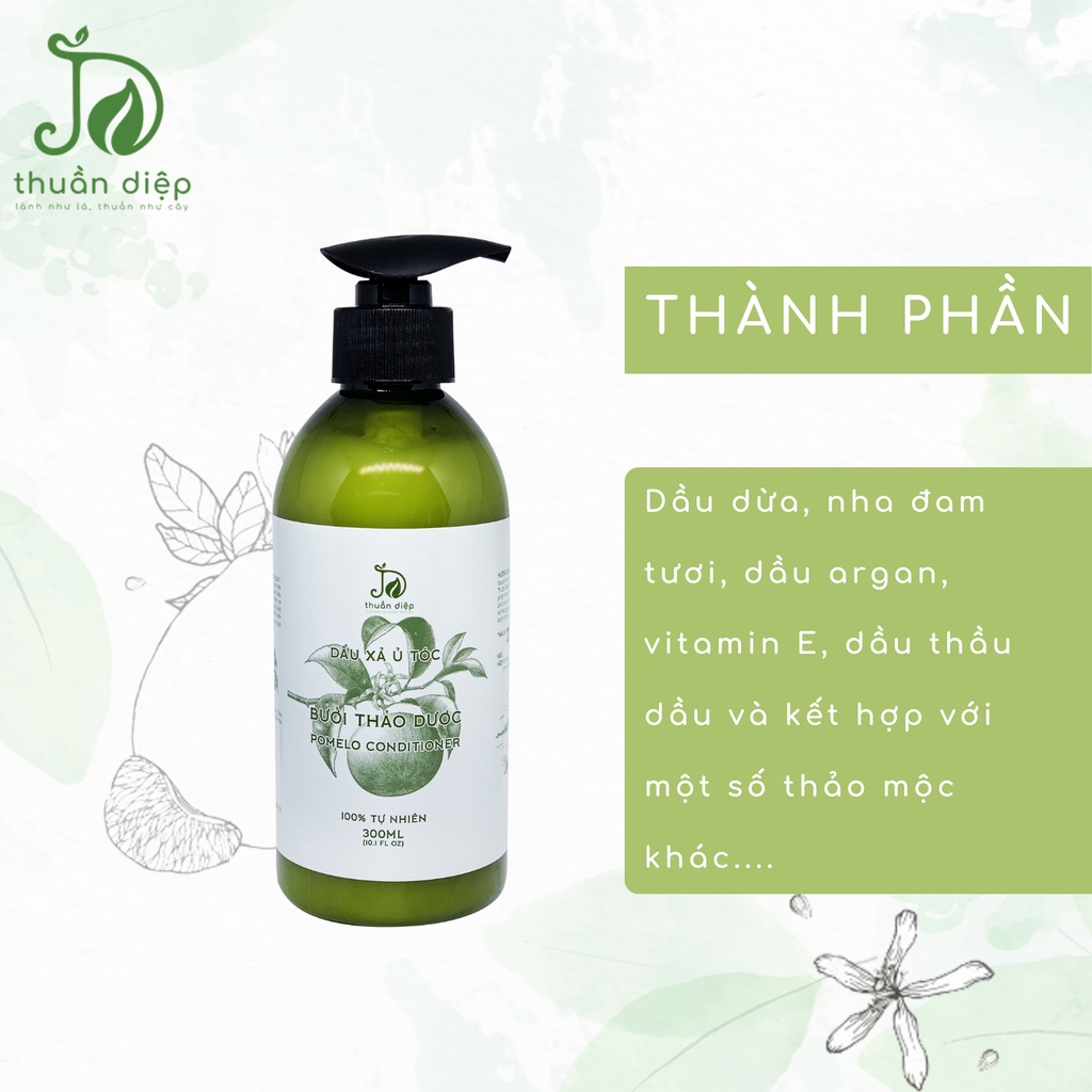 Dầu xả bưởi dầu xả thảo dược thiên nhiên ủ tóc giúp tóc mềm mượt handmade Thuần Diệp