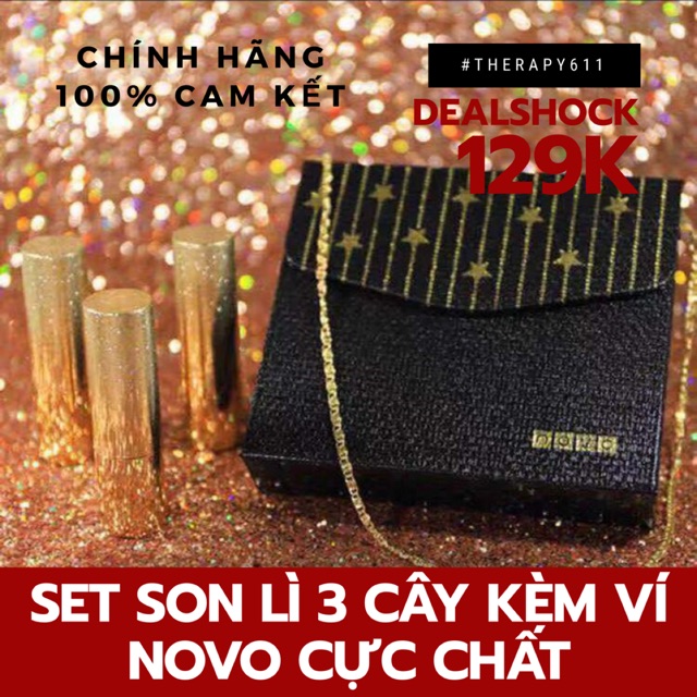 ..::✨Set son thỏi 3 cây Novo kèm ví đựng cực “Chất”✨::..