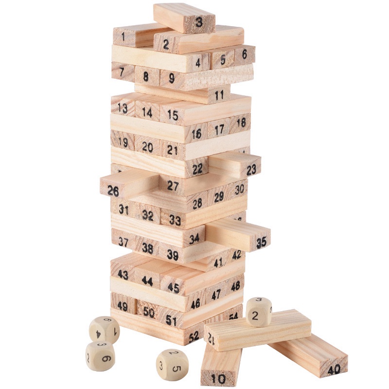 Bộ Chơi Rút Gỗ Mini 54 Thanh - Tăng Khả Năng Sáng Tạo Và Tư Duy Logic Trong Bé