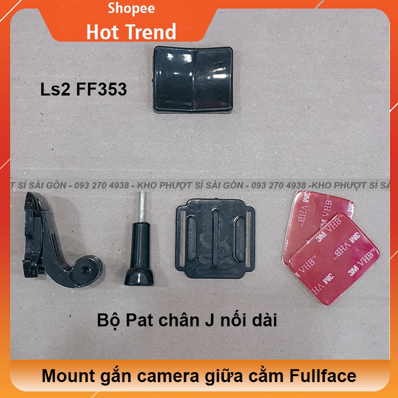 Mount gắn camera giữa cằm cho Nón Fullface Ls2 353 - Pat gắn cằm cho mũ bảo hiểm Ls2 ff353