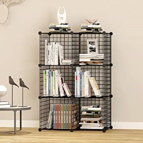(70*35*105CM-6 Ô ) Kệ Sắt Lưới Nghệ Thuật Lắp Ghép Đa Năng Tiện Dụng Metal Wire Shelving