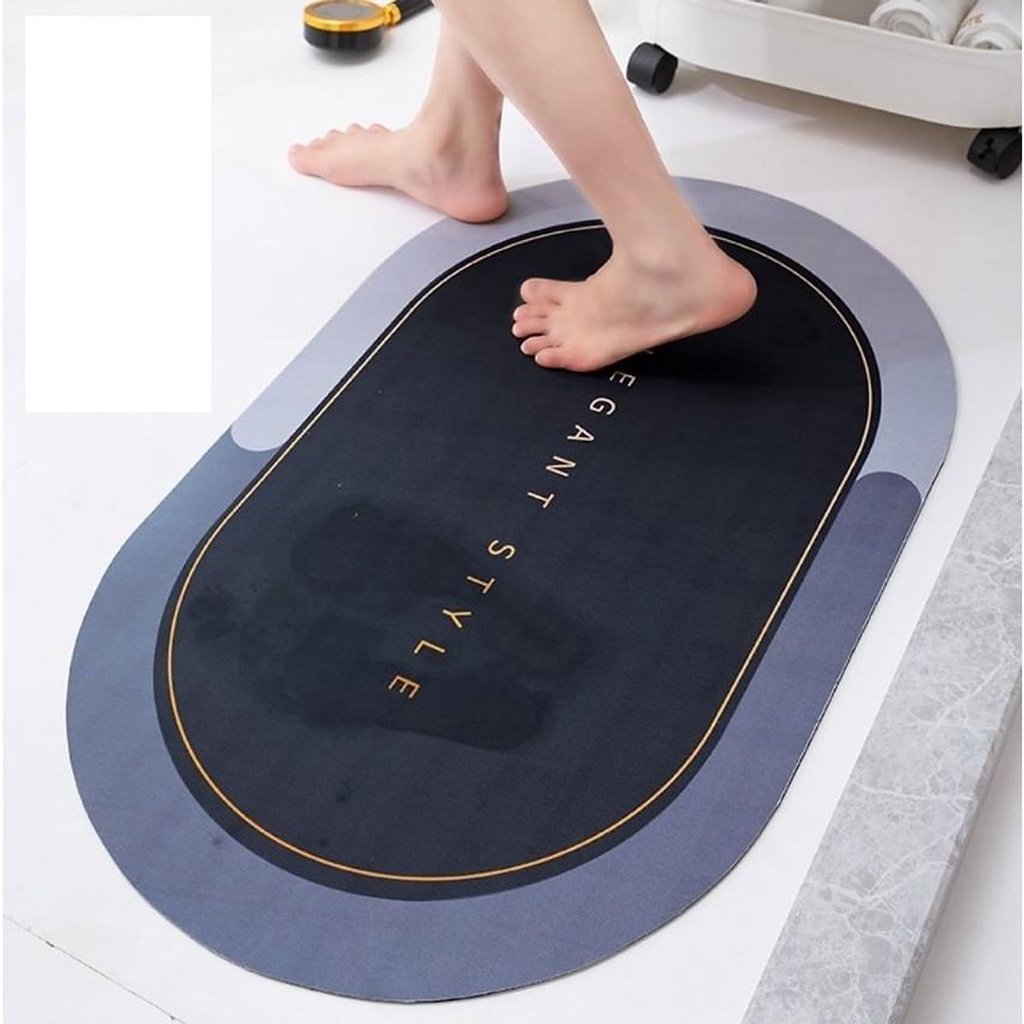 Thảm lau chân vải da Nappa siêu thấm nước, chống trơn trượt 4 lớp với lớp cao su cố định thảm 40 x 60cm - Loại dày 3mm