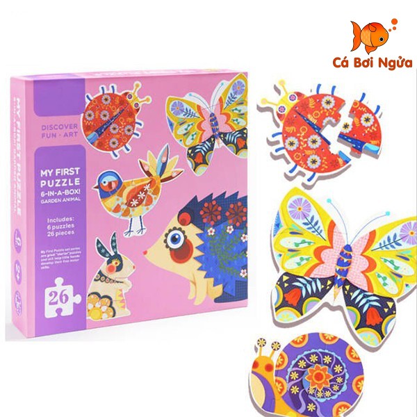 Đồ chơi xếp hình, Bộ xếp hình chính hãng My First Puzzle Mideer Khu vườn Động vật - Garden Animal