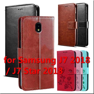 Ốp Lưng Điện Thoại Dạng Ví Da Lật Sang Trọng Dành Cho Samsung Galaxy J7 2018 J737 / J7 Star 2018