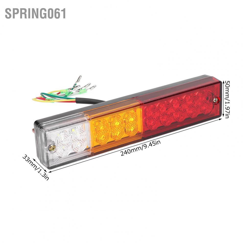 Spring061 Pair 12V 20LEDs Rectangular Trailer Tail Lamp Waterproof Rear Side Marker Light for RV Truck Camper