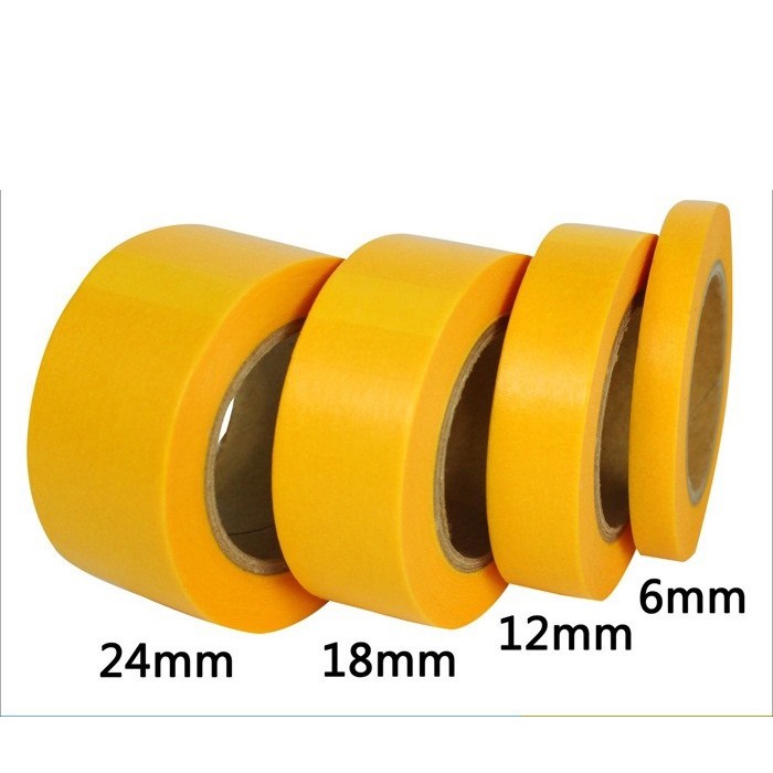 Băng keo che sơn Masking Tape độ rộng 5 6 10 12 15 18 20 24mm dài 18m