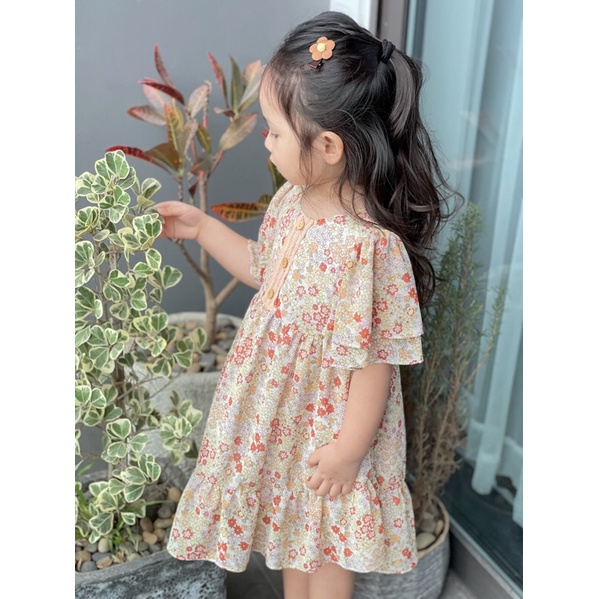 Váy Lennco voan hoa nhí ren cho bé gái