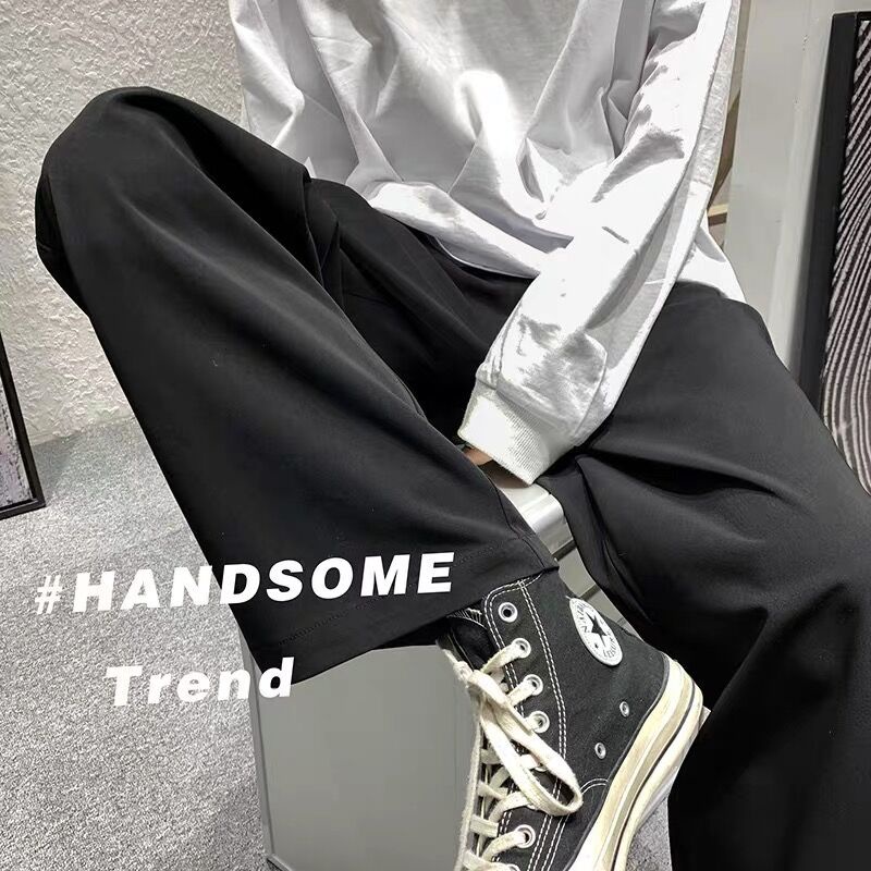 Quần Dài Thể Thao Ống Rộng Phong Cách Hàn Quốc Thời Trang Cho Nam Nữ